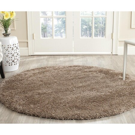 Safavieh 3 x 3 ft. Milan Shag Power Loomed 16 x 30 Round Area Rug, Dark Beig SG180-1414-3R